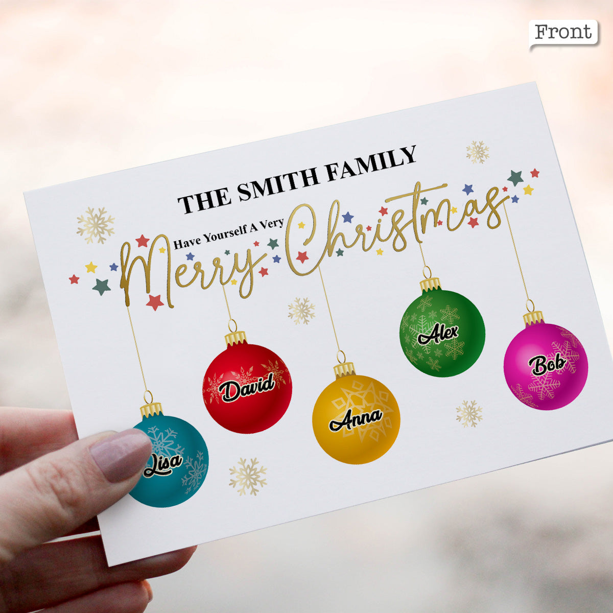 Carte de Noël familiale - Carte de vœux familiale personnalisée
