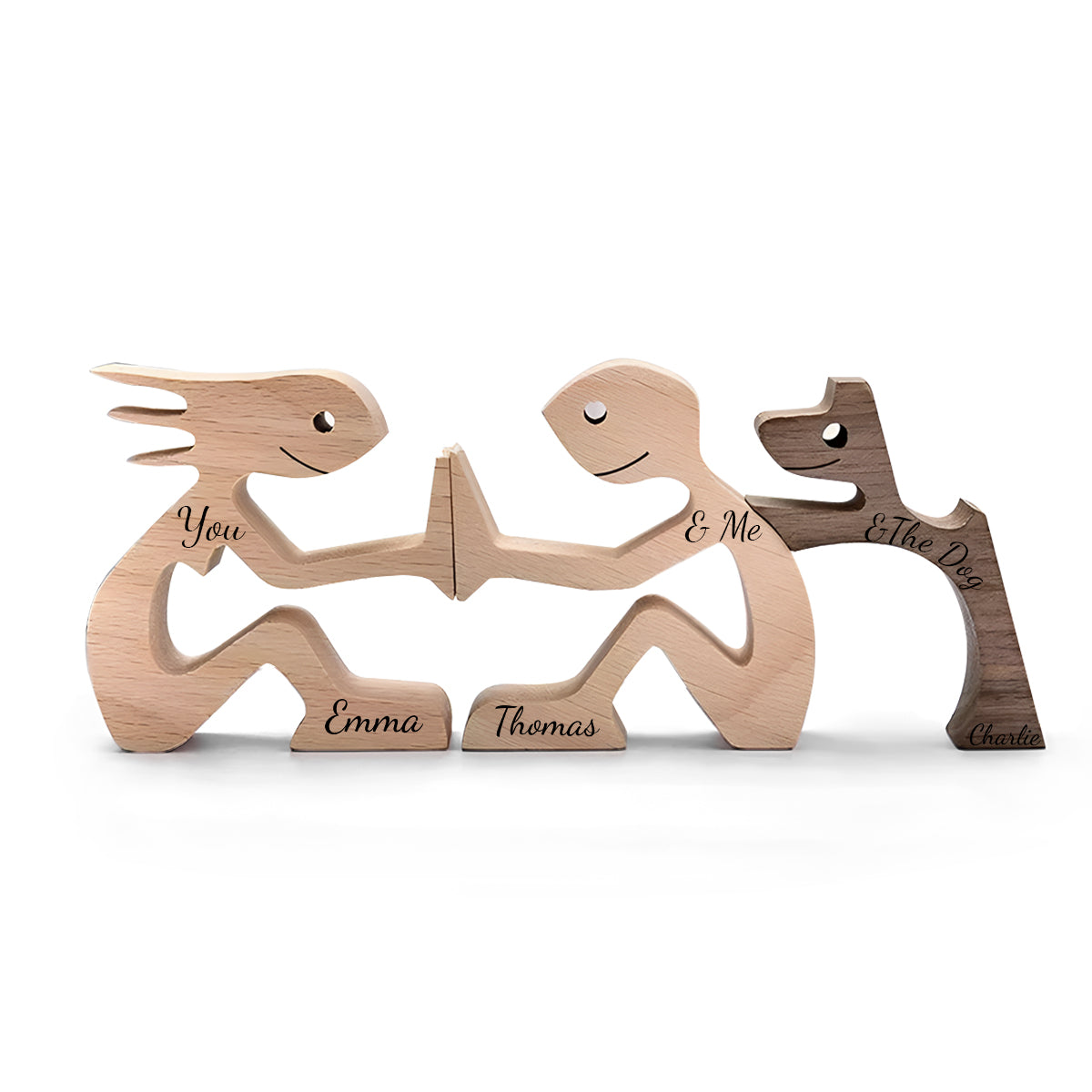 Vous, moi et le chien - Figurines décoratives personnalisées pour couples