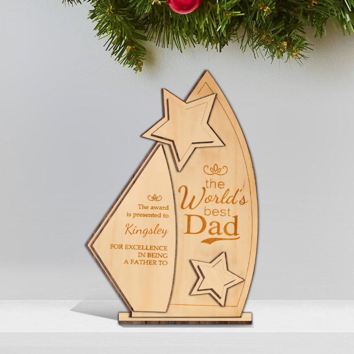 Dad's Trophy - Personalized Father 3 Layered Big Freestanding