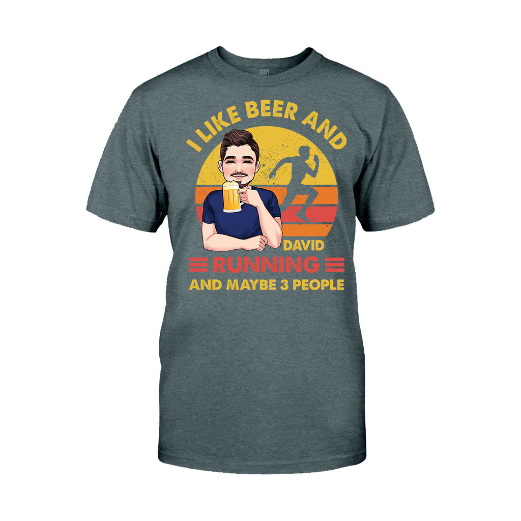 Ich mag Bier und Laufen – personalisiertes Lauf-T-Shirt und Hoodie