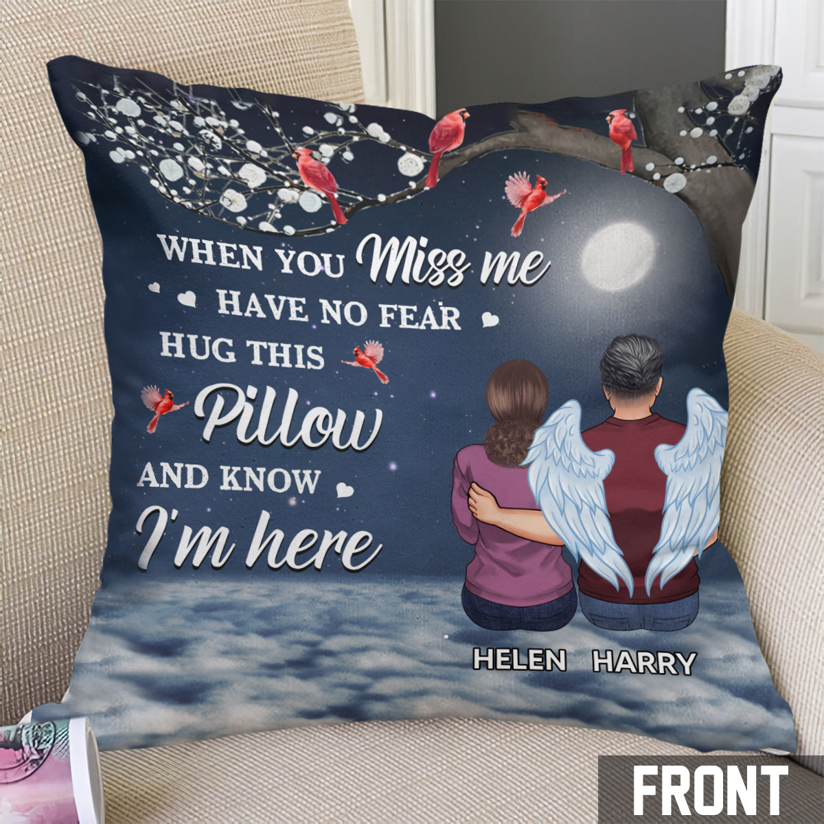 When You Miss Me - Personalized Memorial Throw Pillow