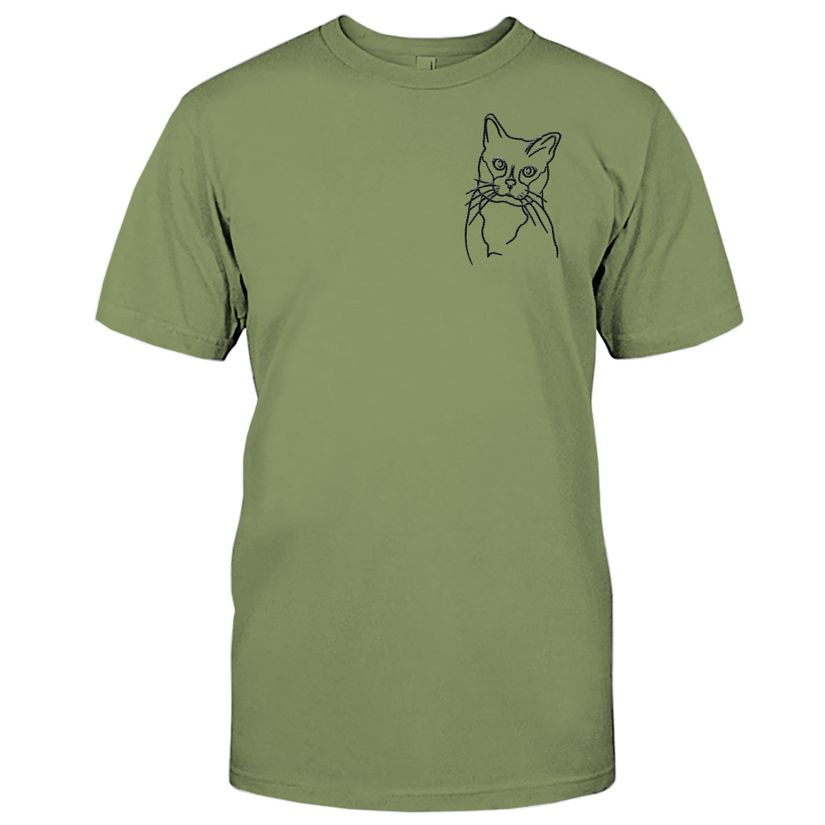 T-shirt brodé personnalisé avec motif de chat