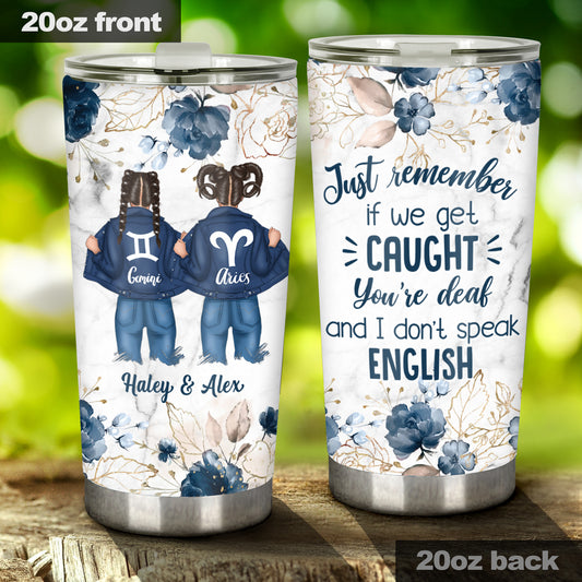 Zodiac Denim Bestie - Horoscope gift for friend - Personalized Tumbler