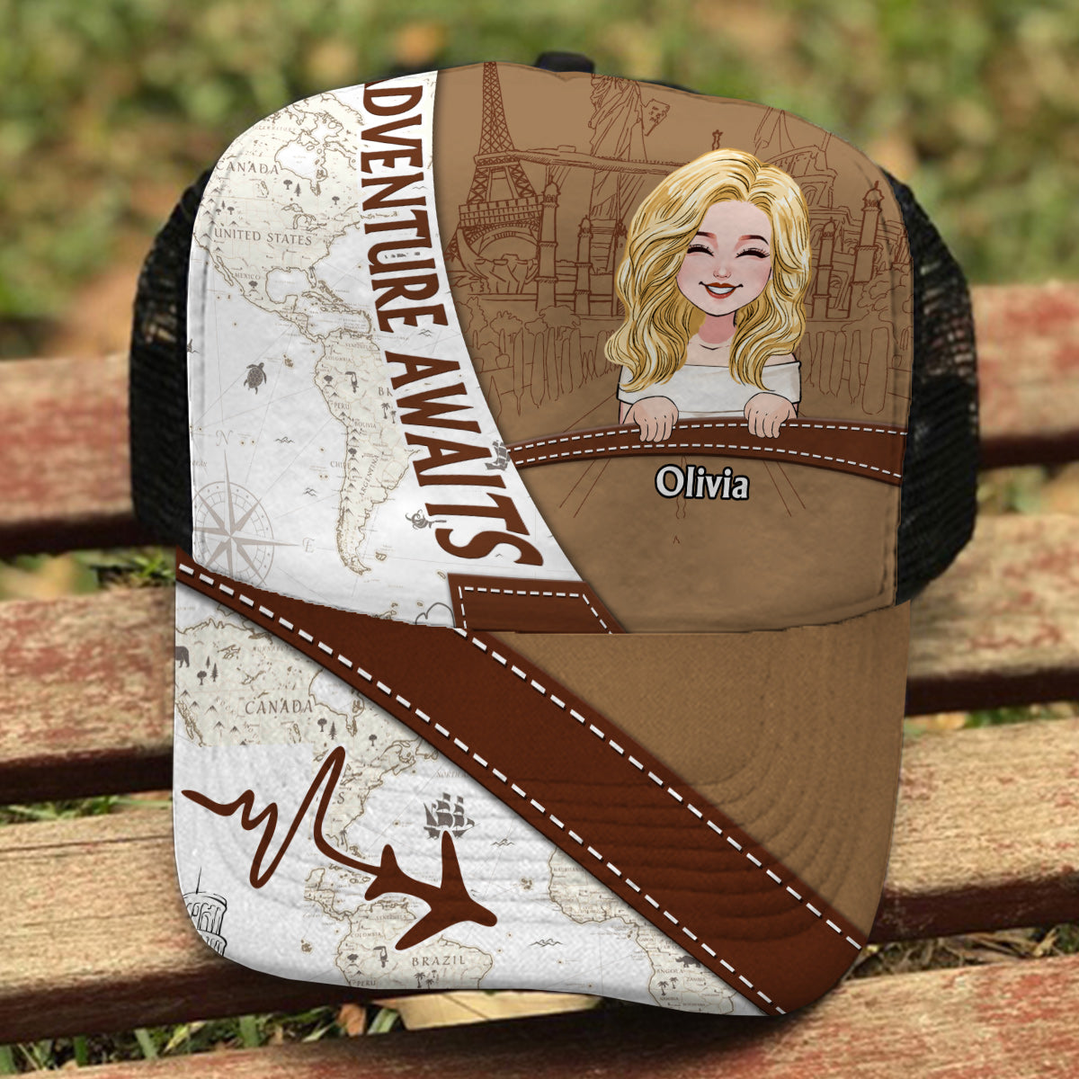 Adventure Awaits - Personalized Travelling Trucker Hat