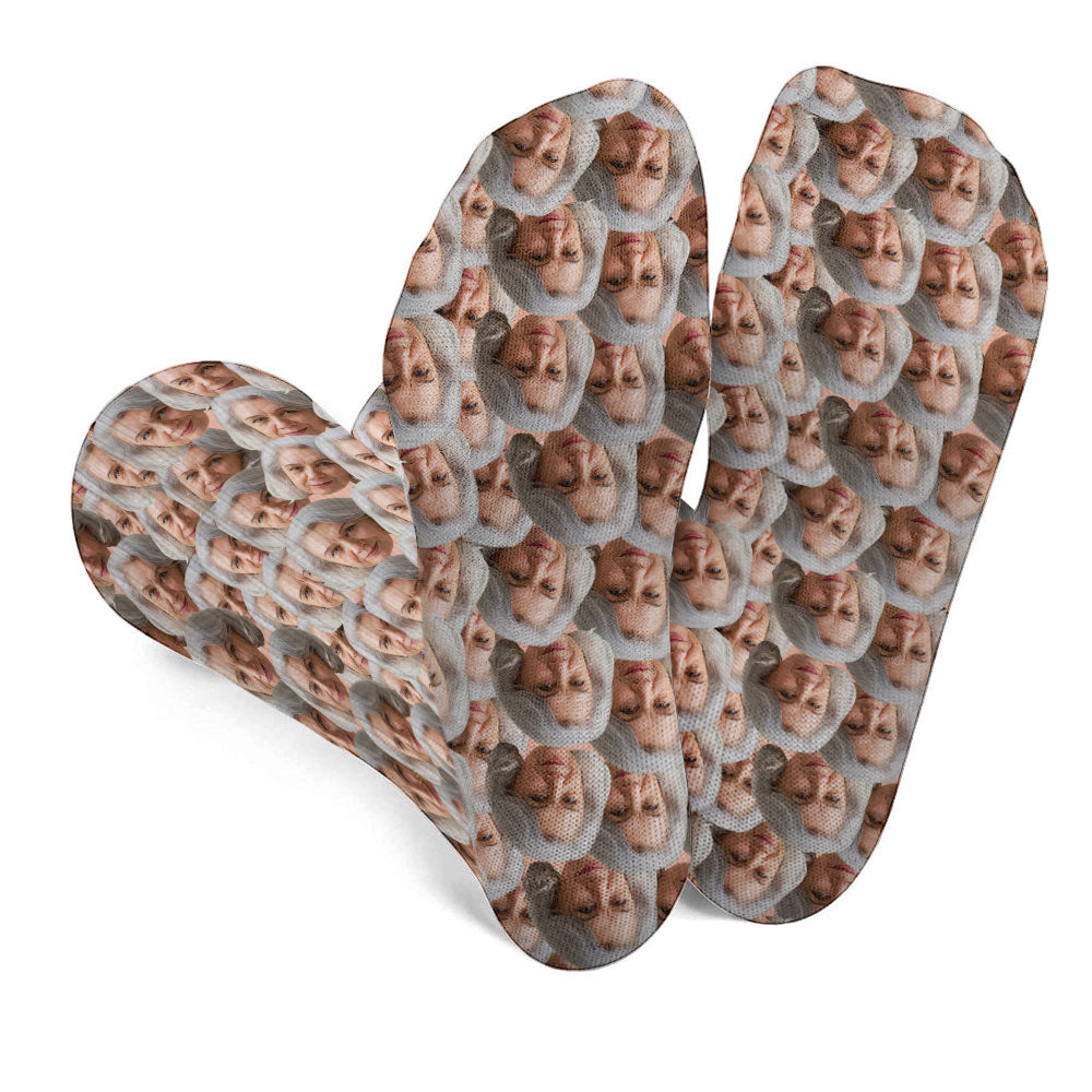 Chaussettes personnalisées pour grand-mère avec visage imprimé -