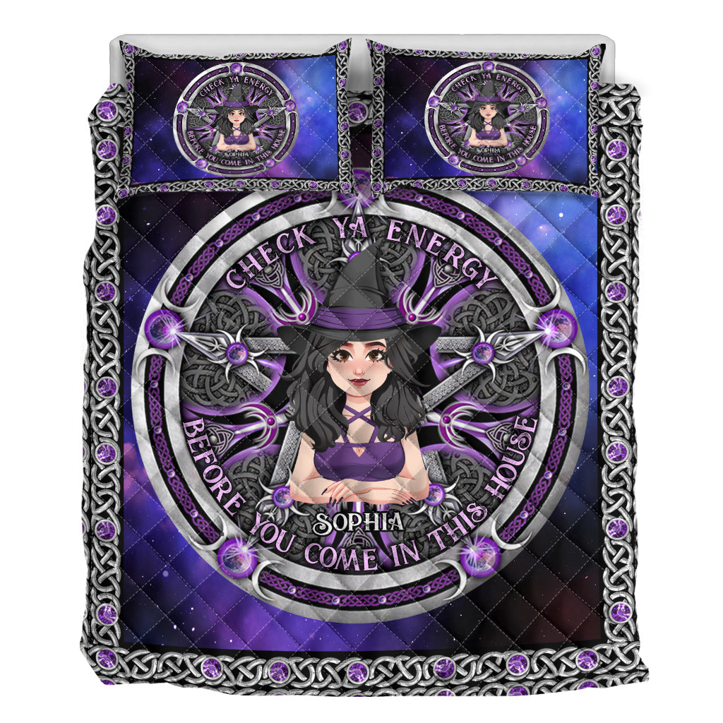 Check Ya Energy - Personalized Witch Quilt Set