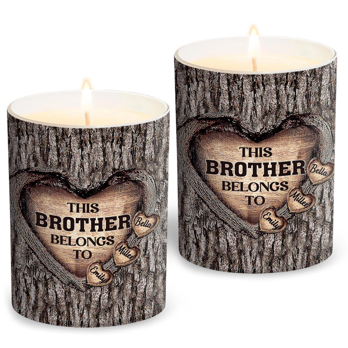 Dad's Heart - Gift for dad, grandma, grandpa, mom, uncle, aunt, brother, sister - Personalized Candle With Wooden Lid
