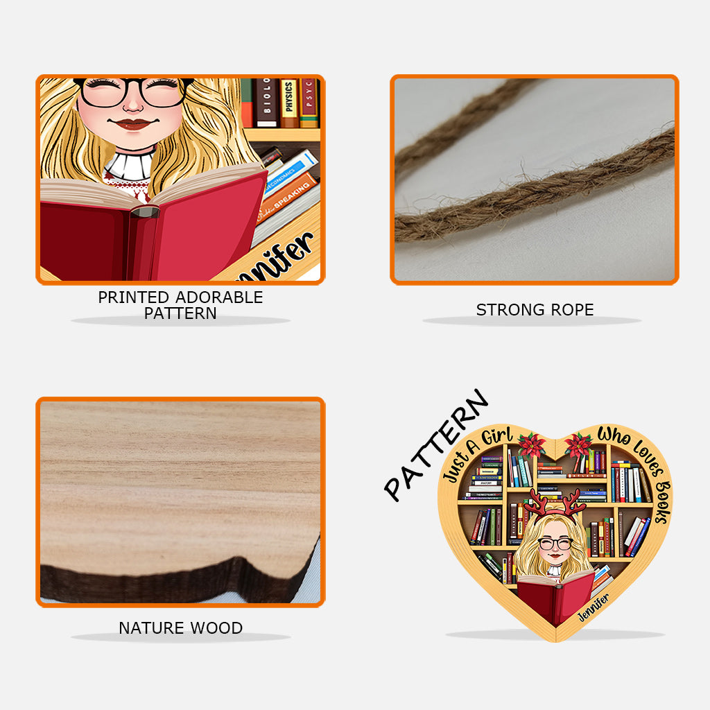 Just A Girl Who Loves Book - Personalized Book Wood Sign