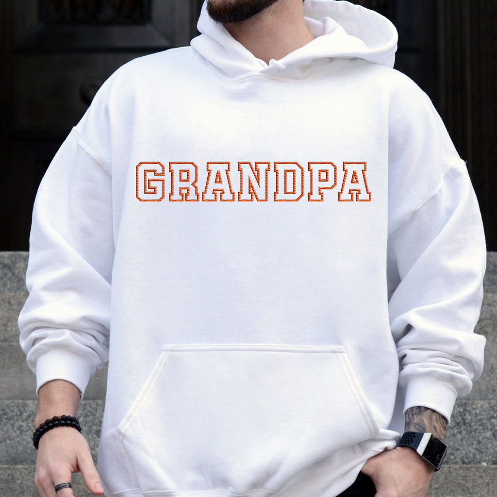 Custom Name - Personalized Grandpa Embroidered Hoodie