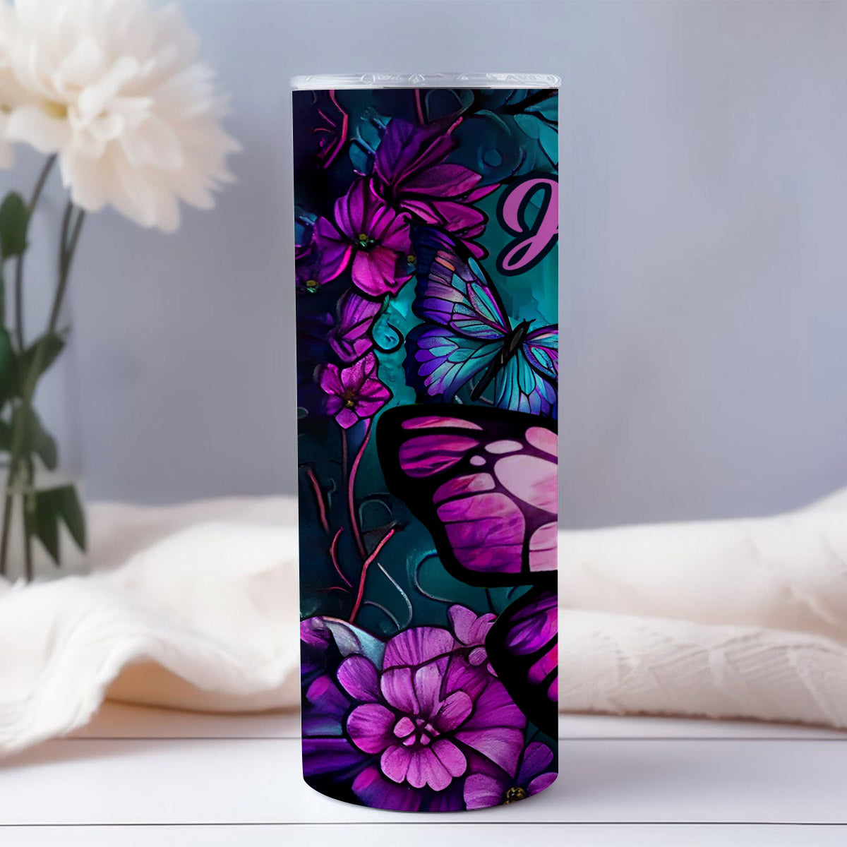 Butterfly Girl - Cadeau papillon pour elle - Gobelet isotherme personnalisé