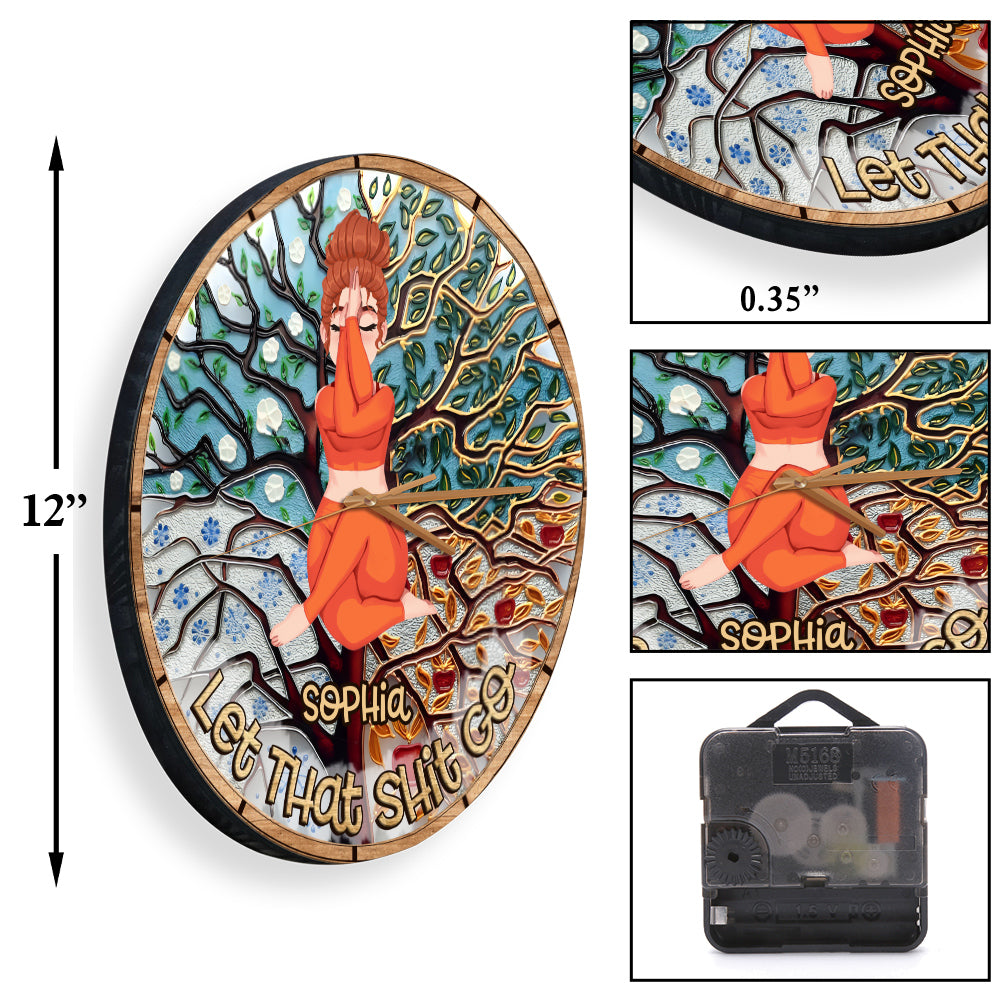 Lâchez prise - Horloge murale de yoga personnalisée