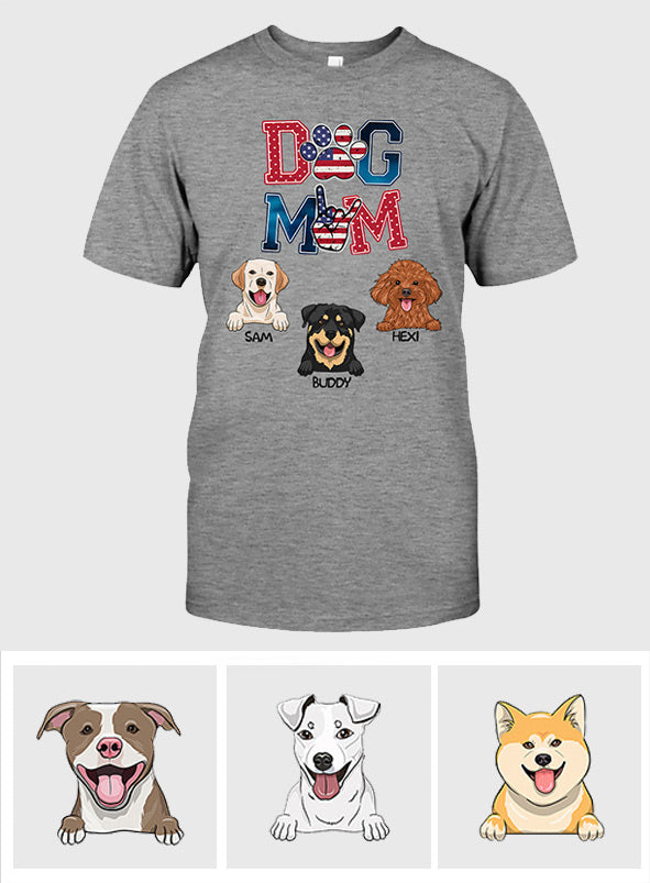 Amerikanische Hundemama – Personalisiertes Hunde-T-Shirt & Hoodie