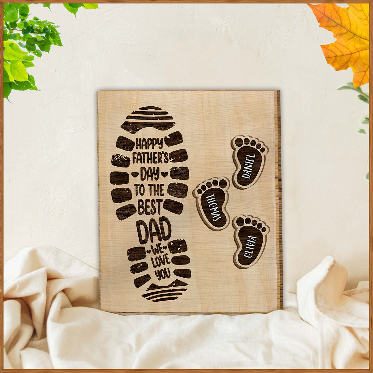 We Love You Dad - Personalized Father 2 Layered Wood Sign / Wood Plaque