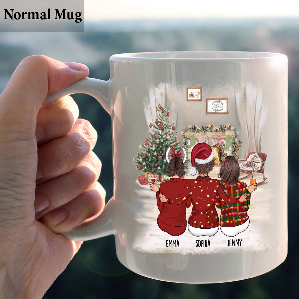 Mother And Daughters Forever Linked Together - Personalized Mother Mug