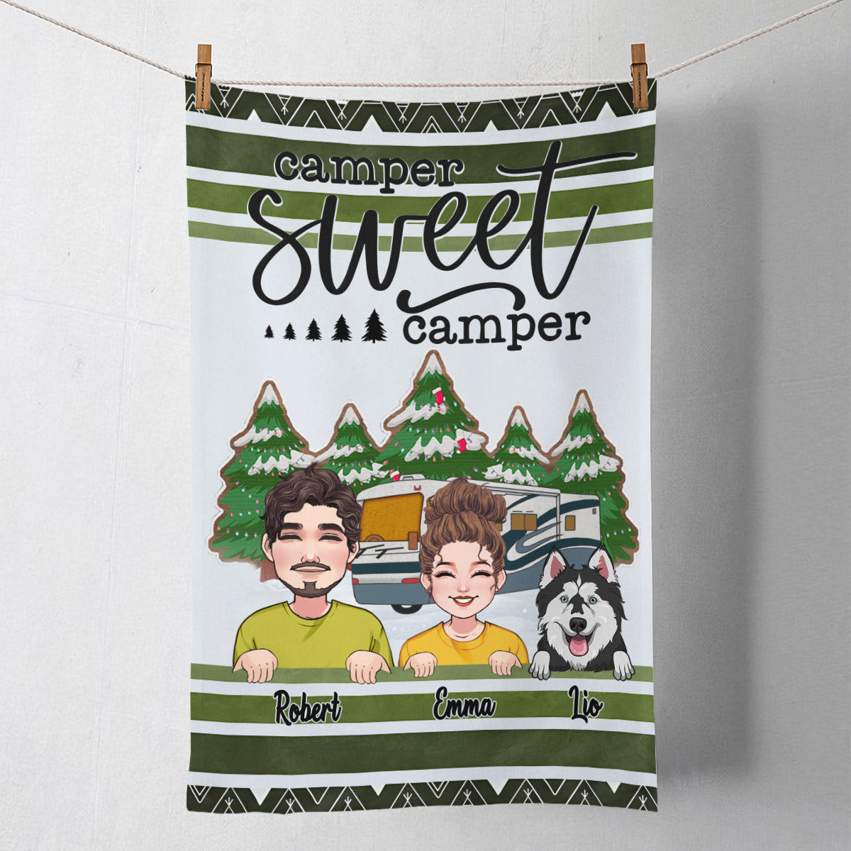 Camper Sweet Camper – personalisiertes Campinghandtuch