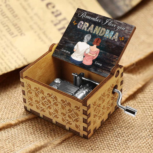 Remember We Love You - Gift for mom, grandma, aunt - Personalized Hand Crank Music Box