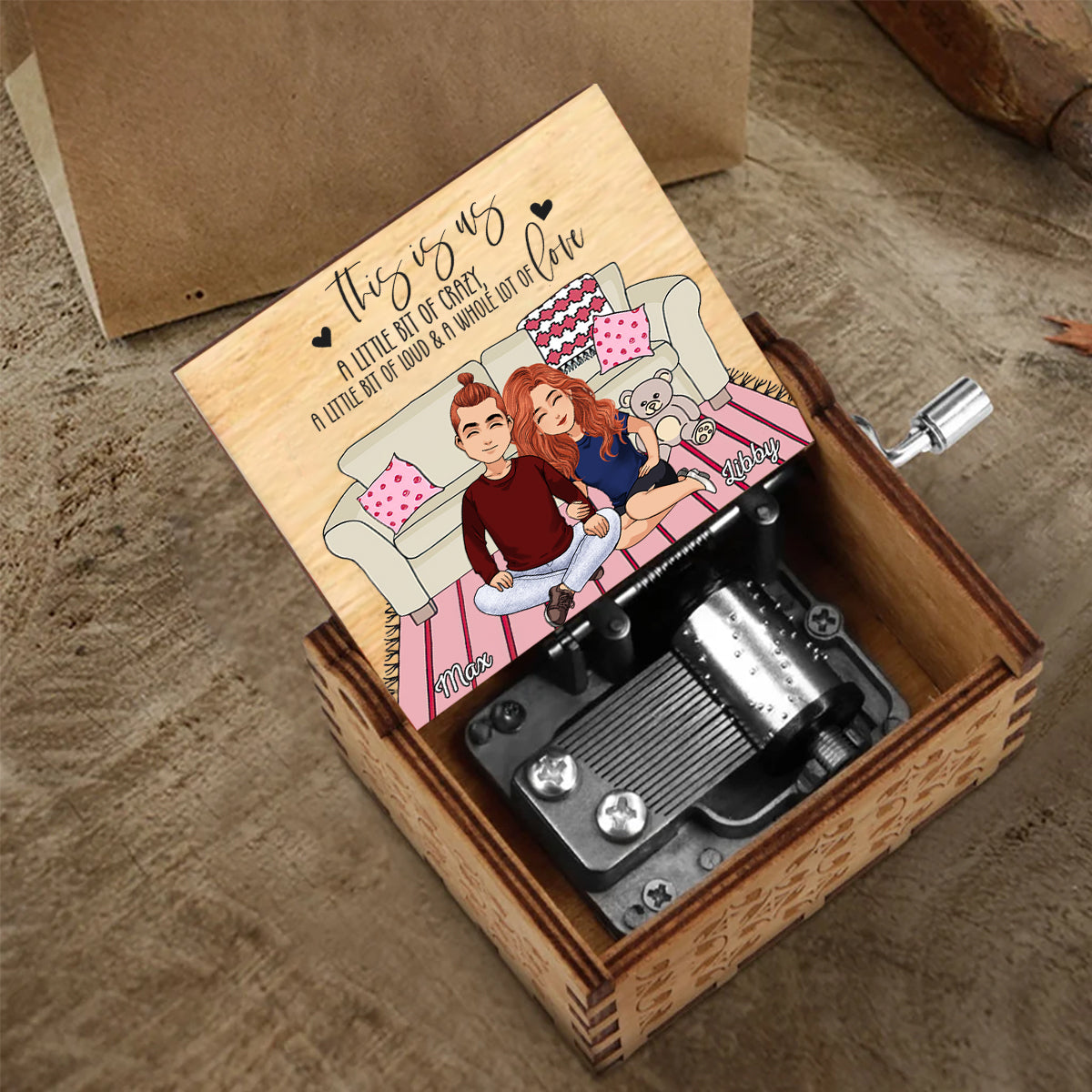 And So Together They Built A Life They Loved - Couple gift for husband, wife, boyfriend, girlfriend - Personalized Hand Crank Music Box