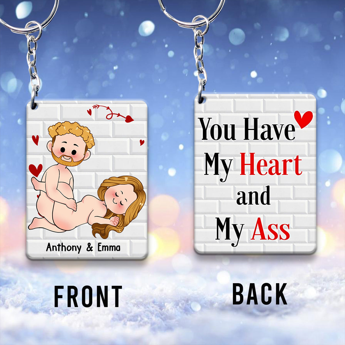 I Just Want You To Be Happy - Couple gift for husband, wife, boyfriend, girlfriend - Personalized Keychain