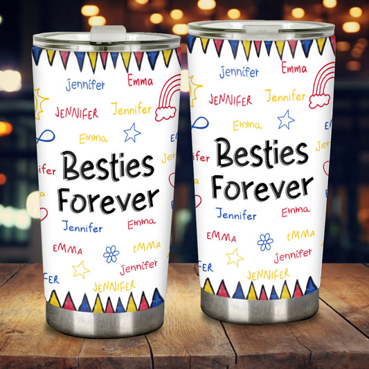 Für immer beste Freundinnen – Geschenk für Freunde – Personalisierter Trinkbecher