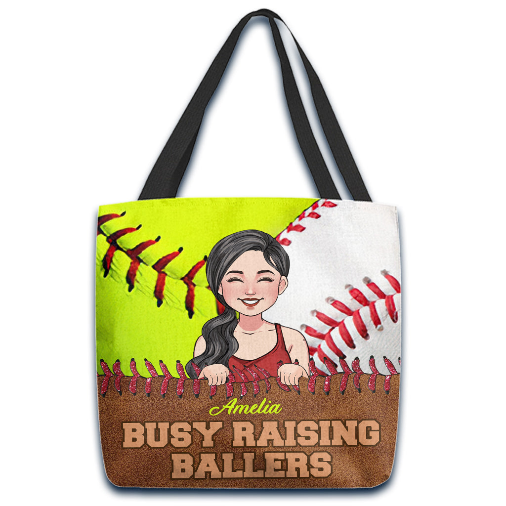 Sac fourre-tout de softball personnalisé « Love Softball »