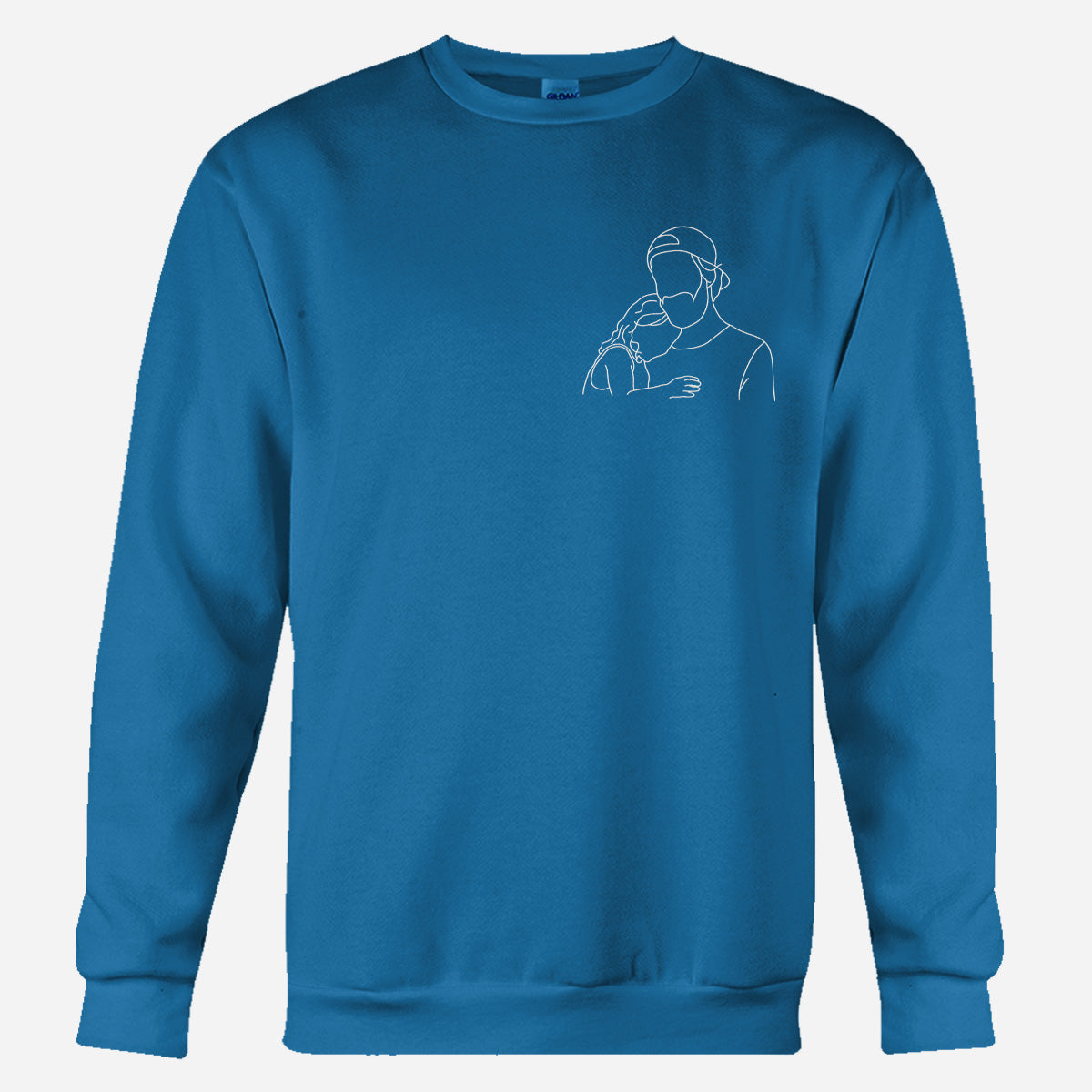 Custom Line Art - Personalized Uncle Embroidered Sweater