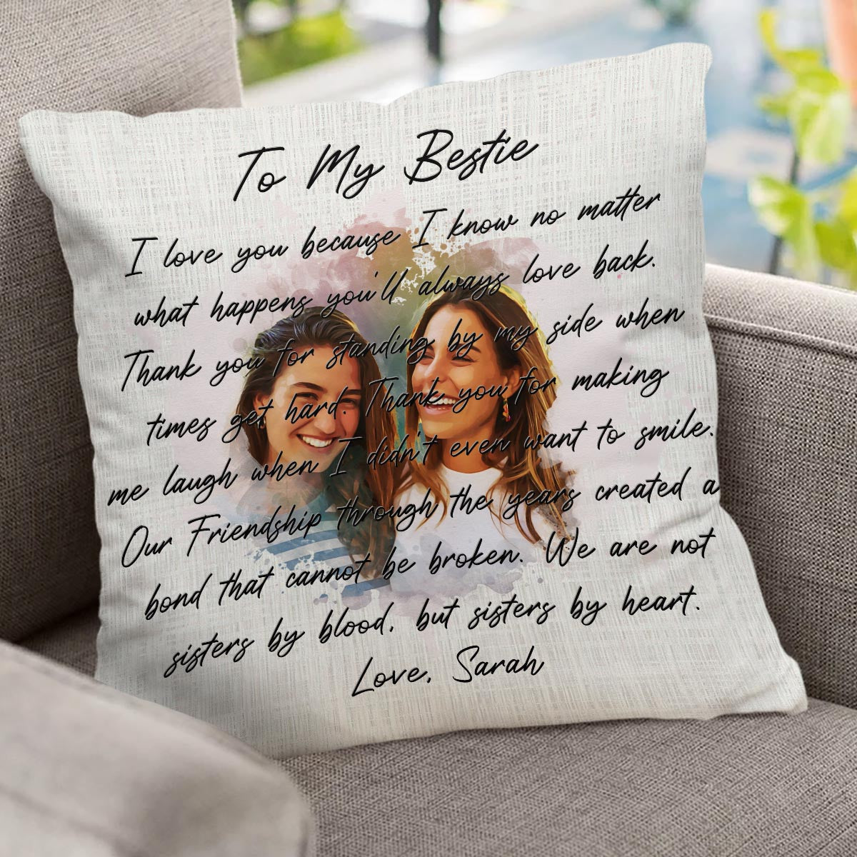 À ma meilleure amie - Coussin décoratif personnalisé