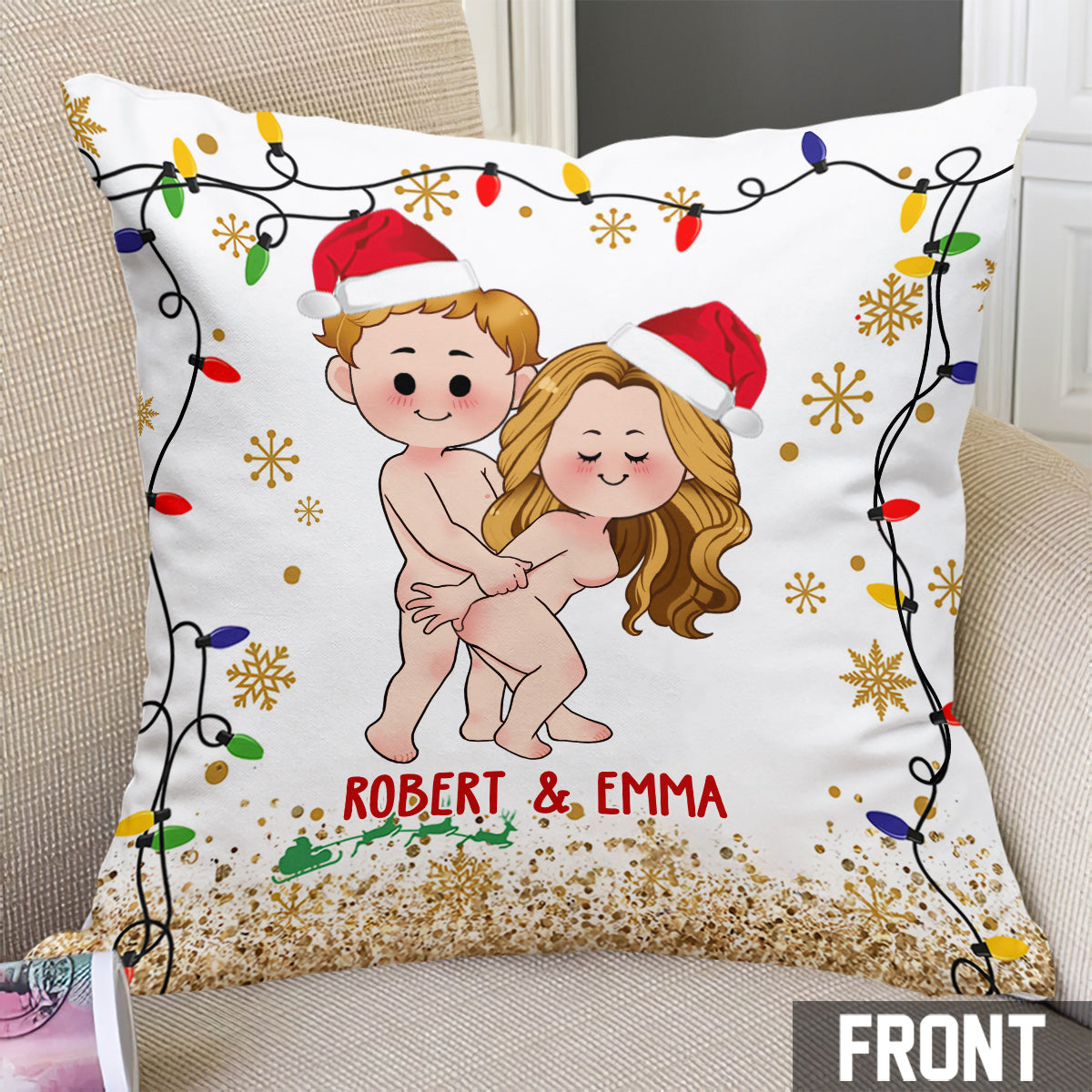 If You're Nice I'll Be Naughty - Personalized Couple Throw Pillow