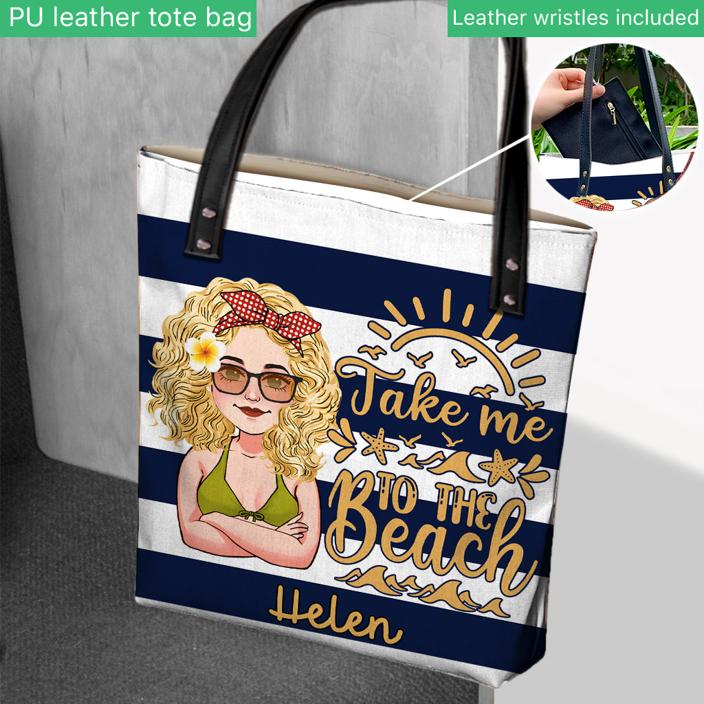 Beach Please - Personalized Sea Lover Tote Bag