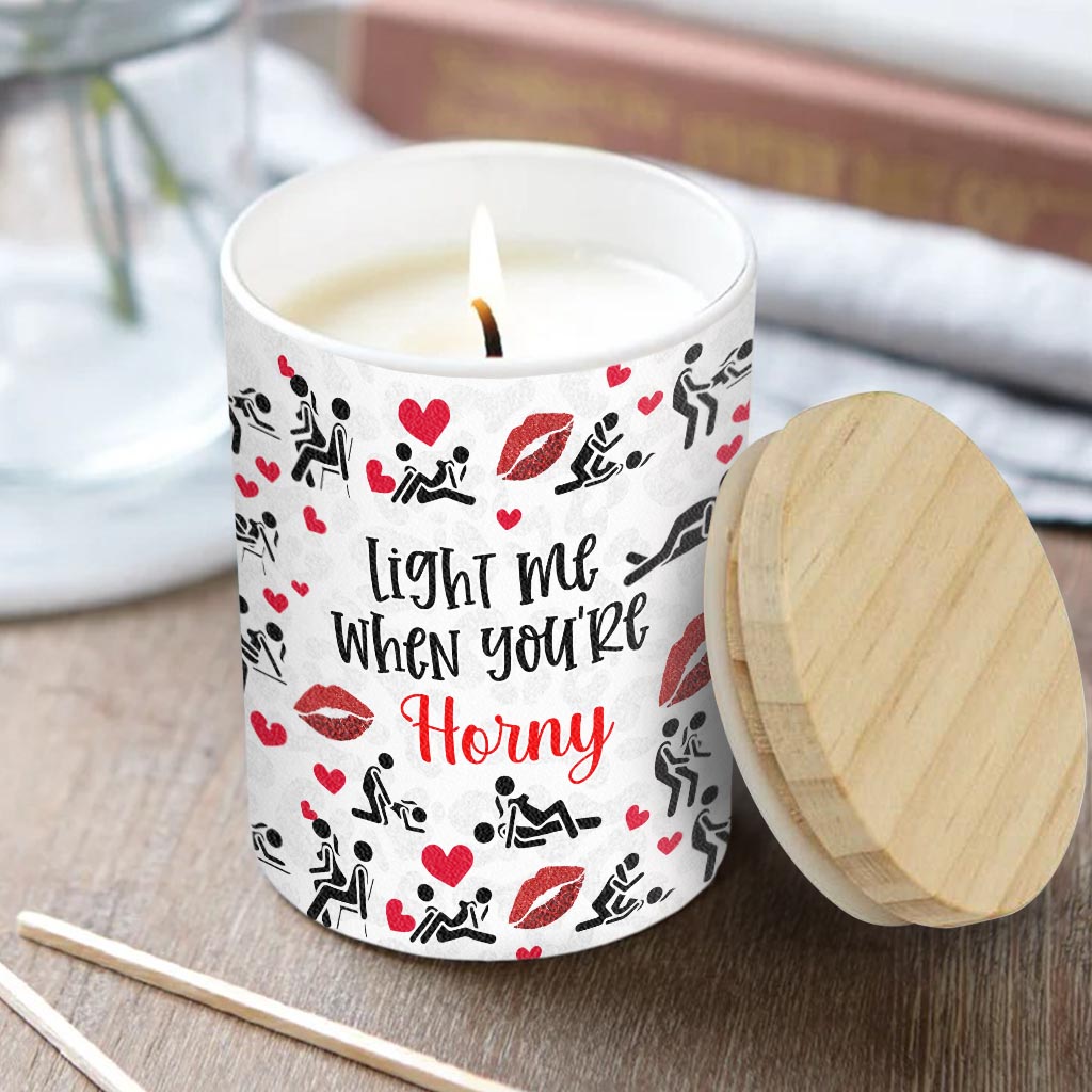 When This Candle Is Lit - Personalized Couple Candle With Wooden Lid