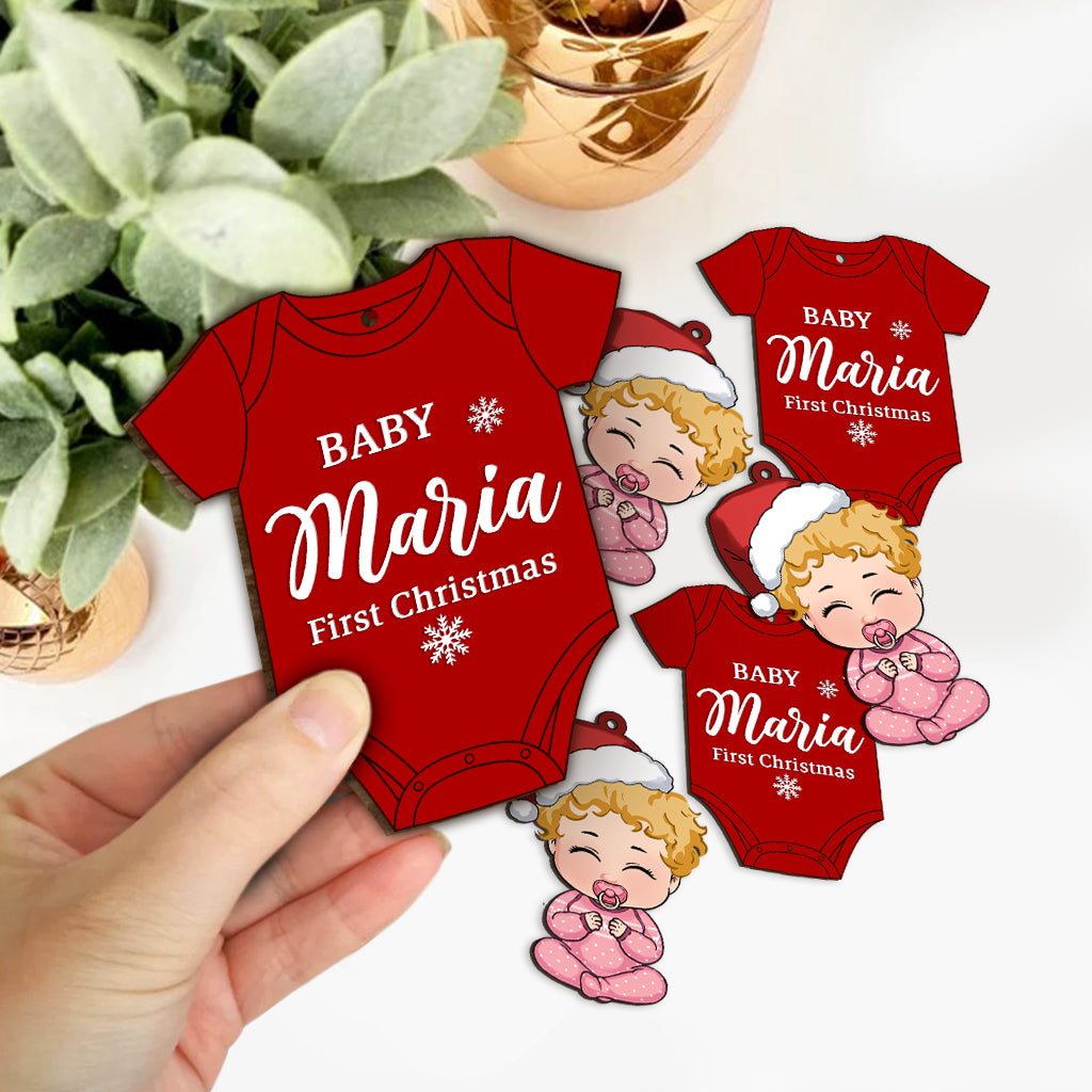 Guirlande personnalisée de 6 pièces pour le premier Noël de bébé - Cadeau de naissance