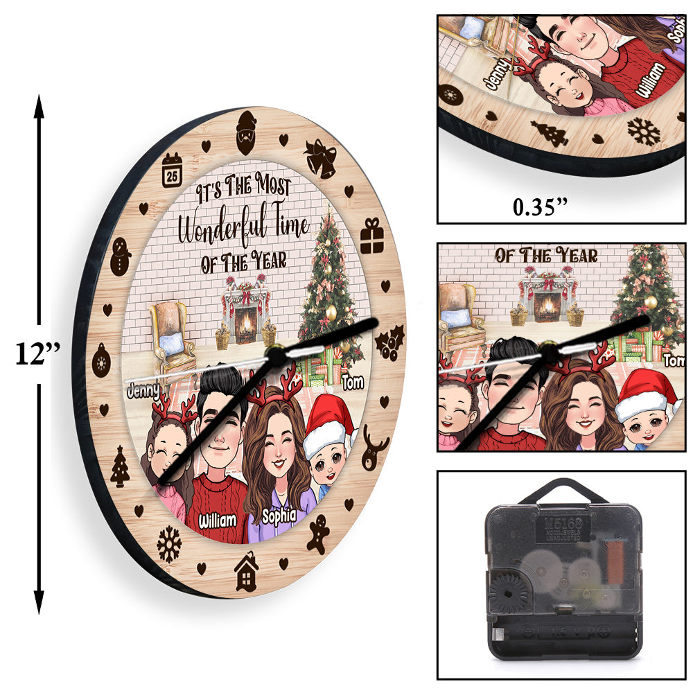 La plus belle période de l'année - Horloge murale familiale personnalisée