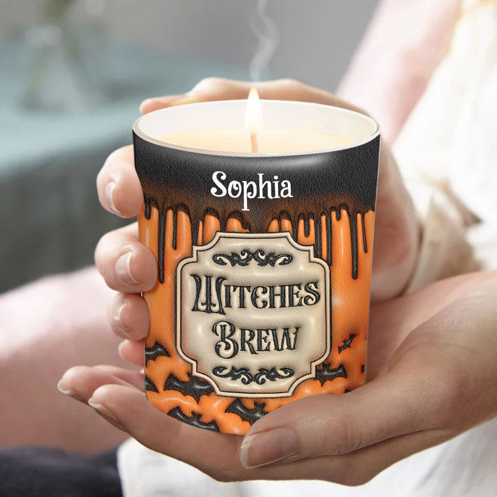 Witches Brew - Personalized Witch Candle With Wooden Lid