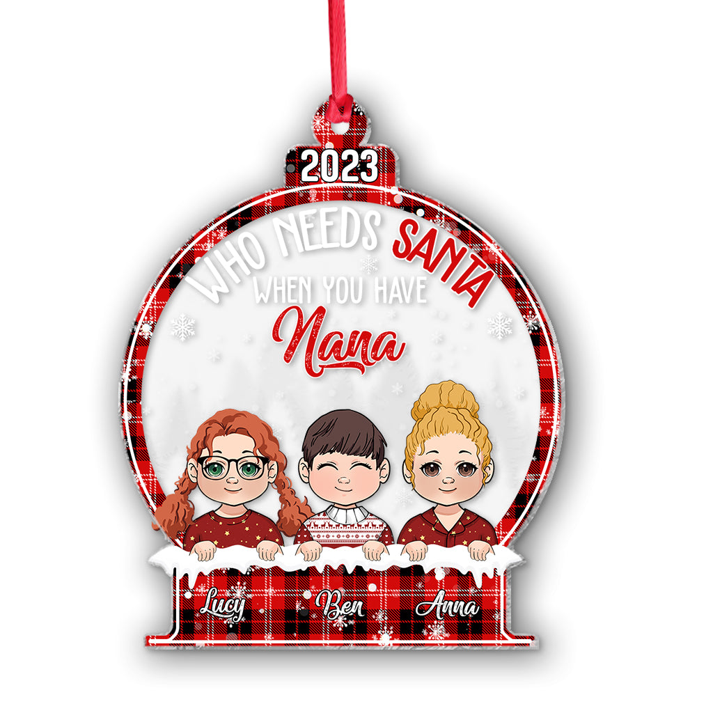 Wer braucht schon den Weihnachtsmann, wenn man Oma hat? – Personalisierter Oma-Weihnachtsbaumschmuck