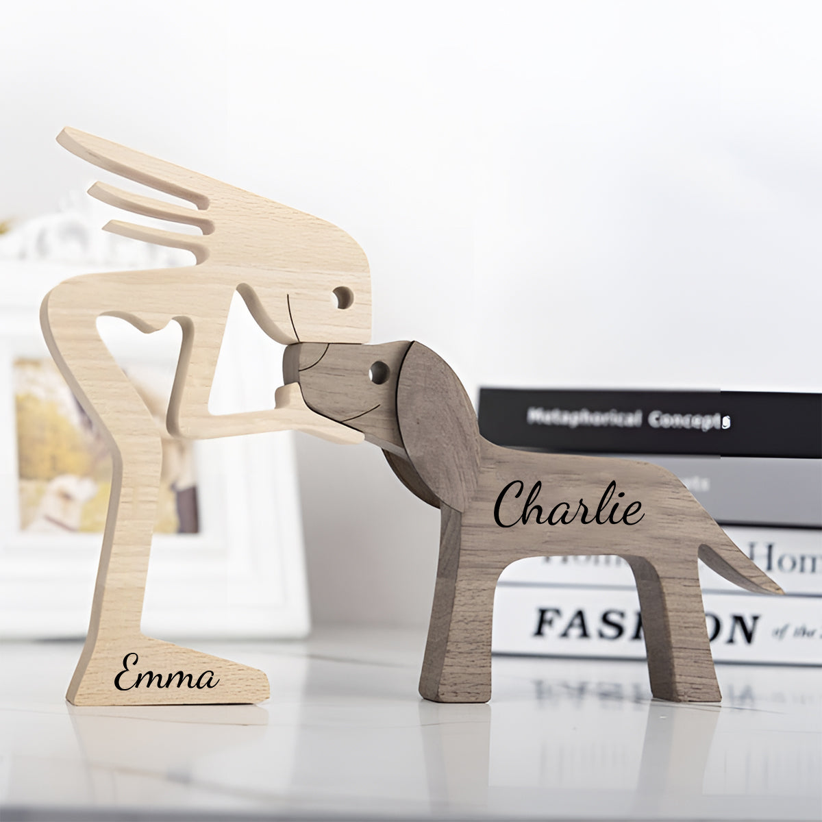 Vous, moi et le chien - Figurines décoratives personnalisées pour couples