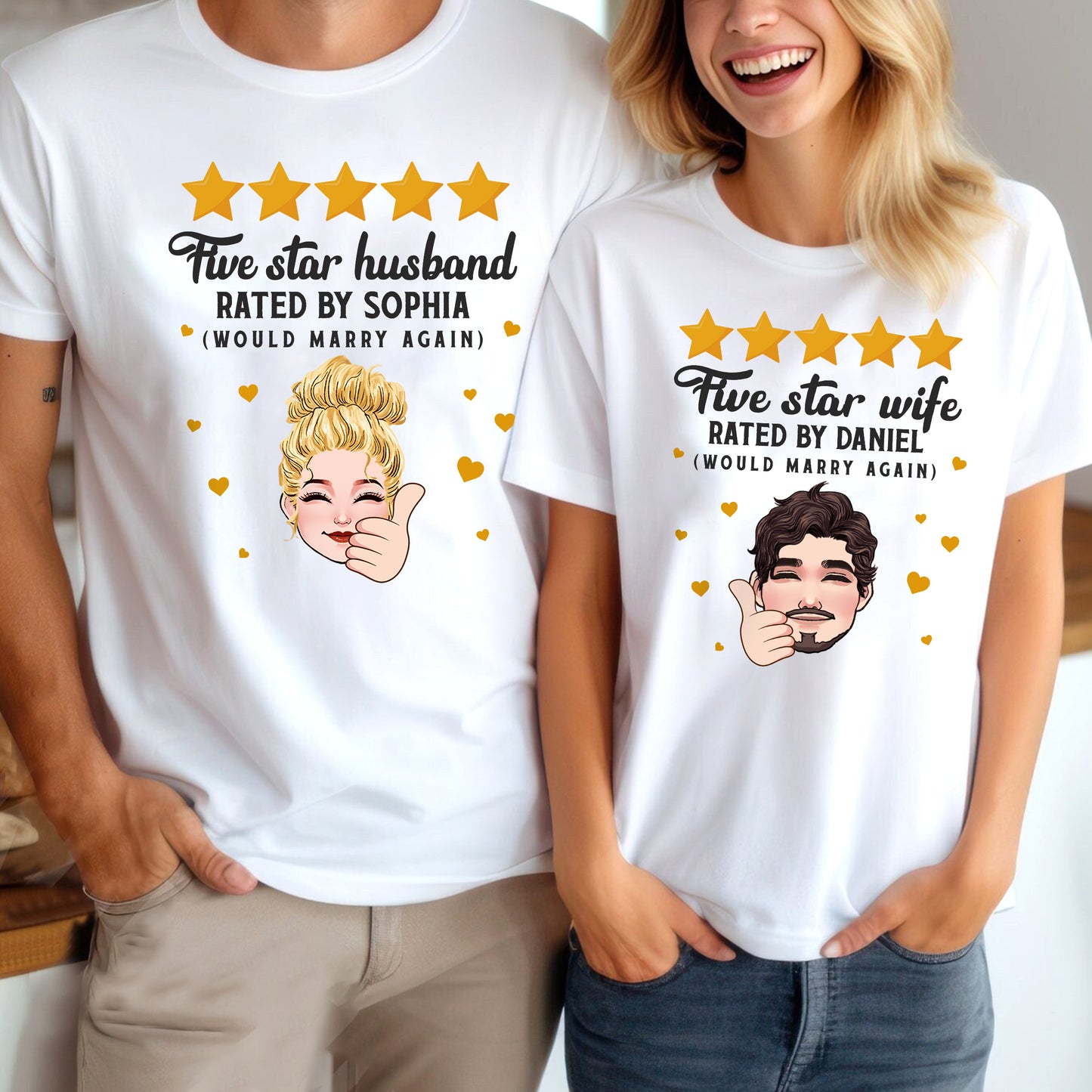 Five Star Husband Wife - Personalized Husband And Wife T-shirt And Hoodie