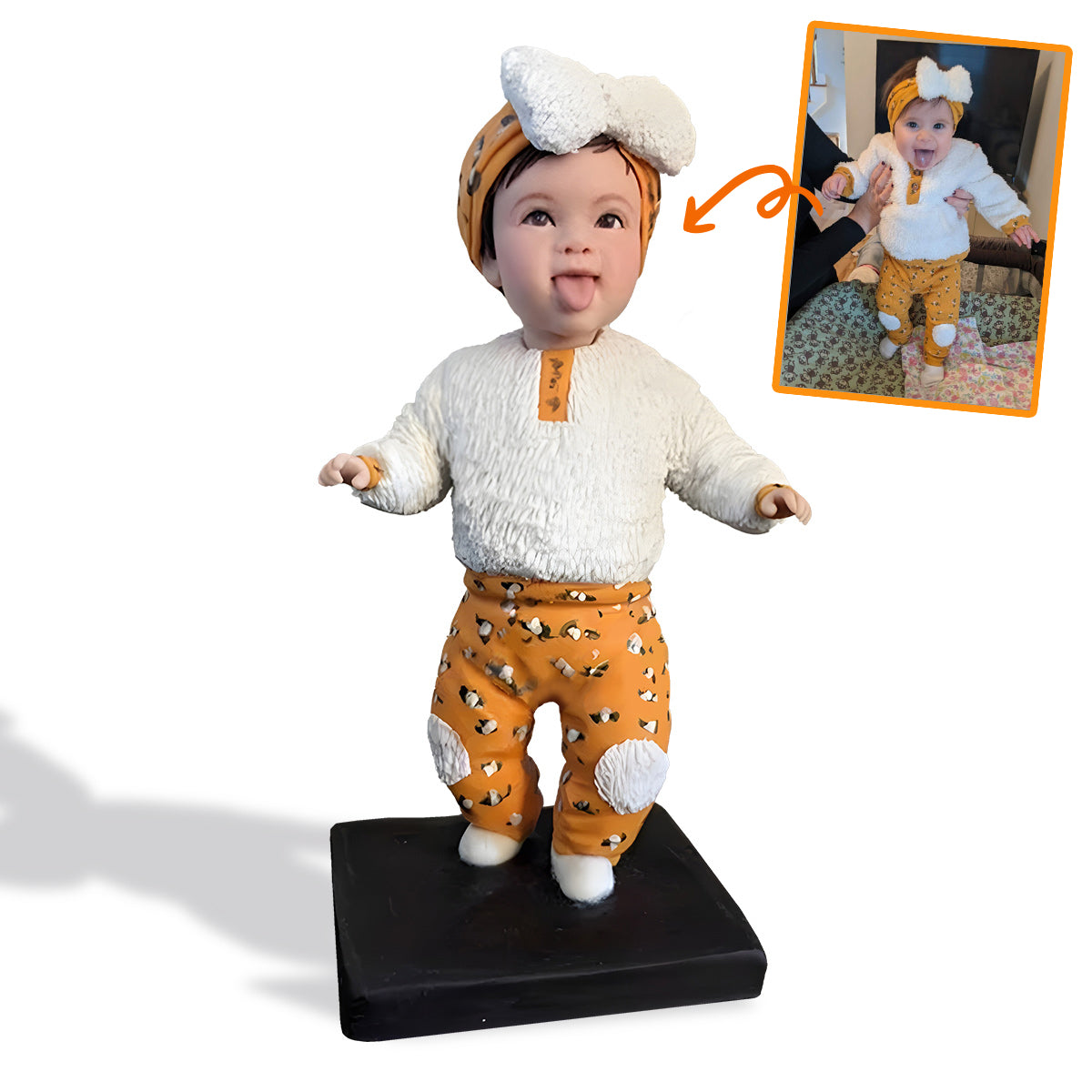 Niedliches Baby - Geschenk für Neugeborene - Personalisierter Wackelkopf