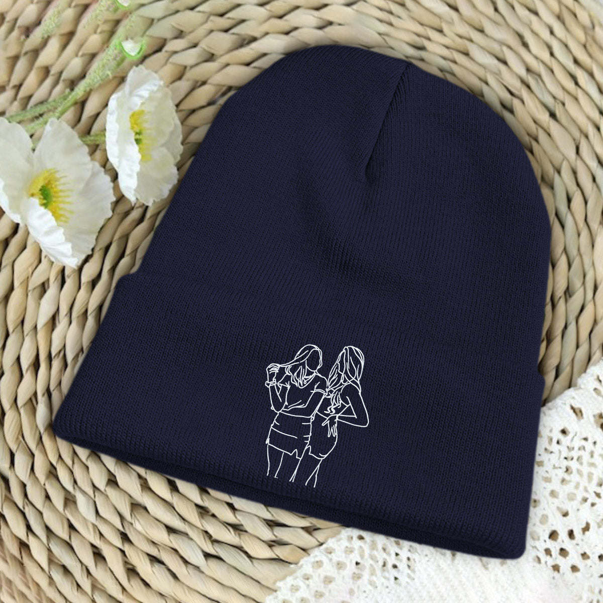 Custom Photo - Personalized Aunt Embroidered Beanie