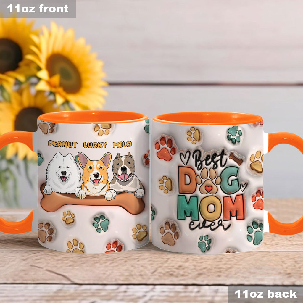Best Dog Mom Ever - Personalized Dog Accent Mug