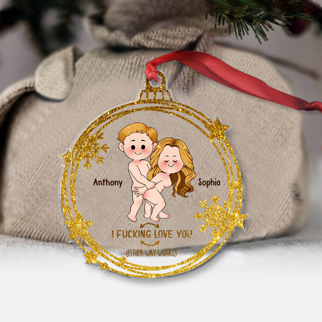 I Love You - Personalized Couple Transparent Ornament