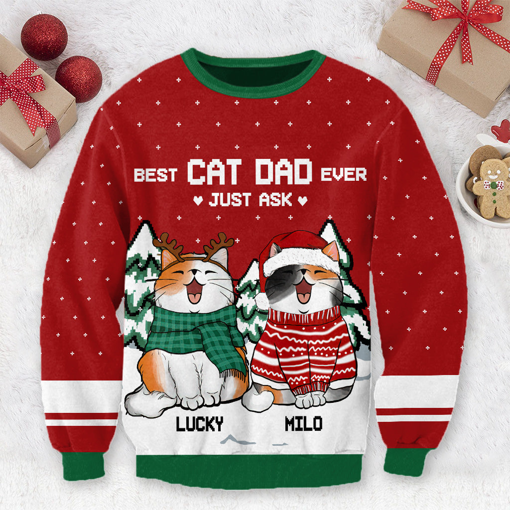 Bester Katzenpapa aller Zeiten – Personalisierter Katzenpullover
