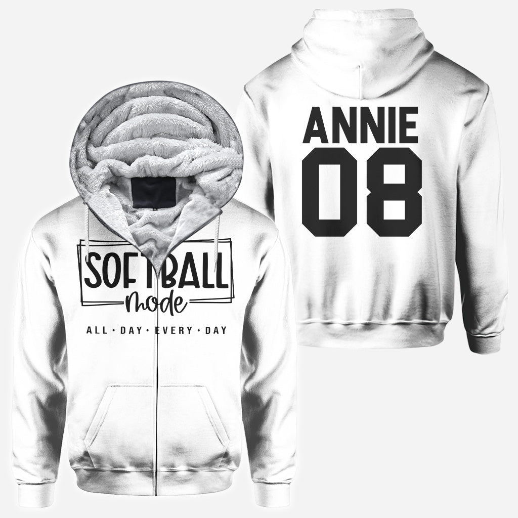 Softball-Modus den ganzen Tag - Personalisiertes Softball-Shirt