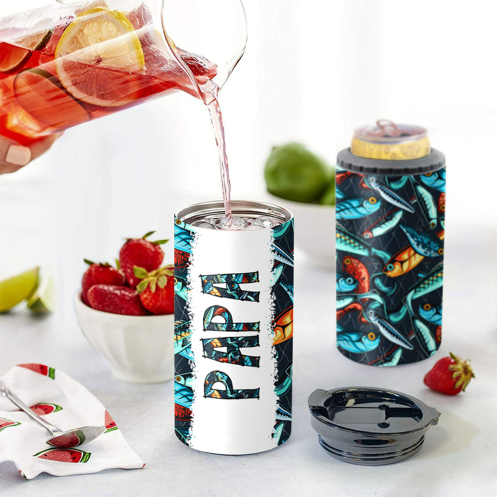 Reel Cool Dad - Fishing gift for dad, grandpa, him, husband - Personalized Can Cooler