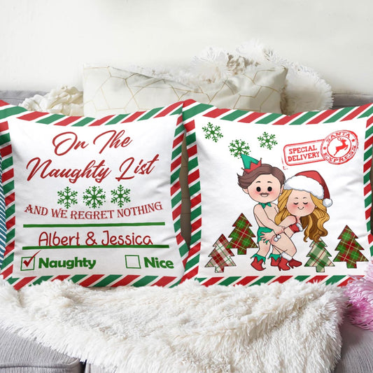 North Pole Mail Service - Personalized Couple Throw Pillow