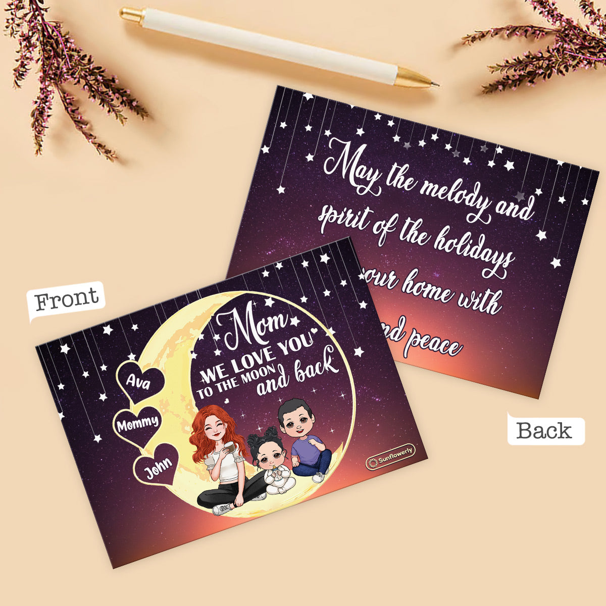 Love You To The Moon & Back - Personalized Greeting Card