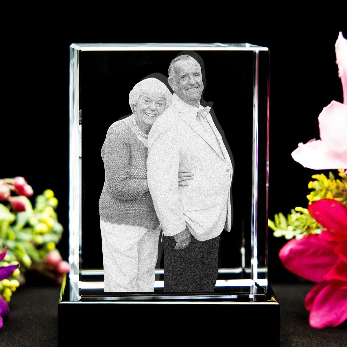 Custom Photo - Personalized Memorial Laser Engraving 3D Cuboid Shaped Crystal Lamp