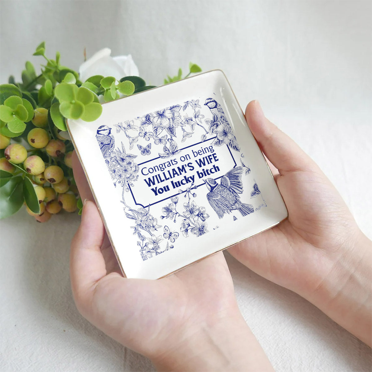 Congrats On Being My Girlfriend / Wife You Lucky - gift for wife, girlfriend - Personalized Jewelry Dish