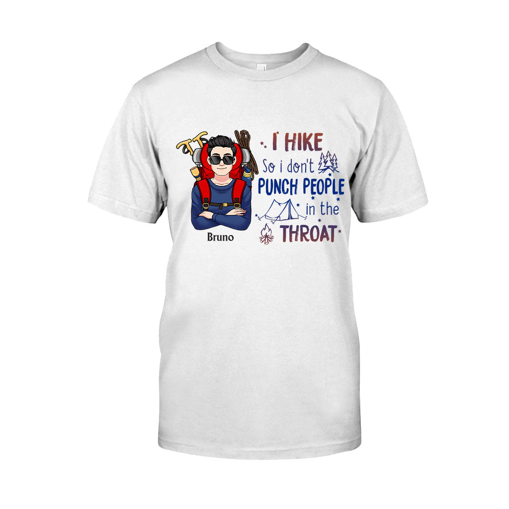 Je fais de la randonnée pour ne pas frapper les gens à la gorge - T-shirt et sweat à capuche de randonnée personnalisés