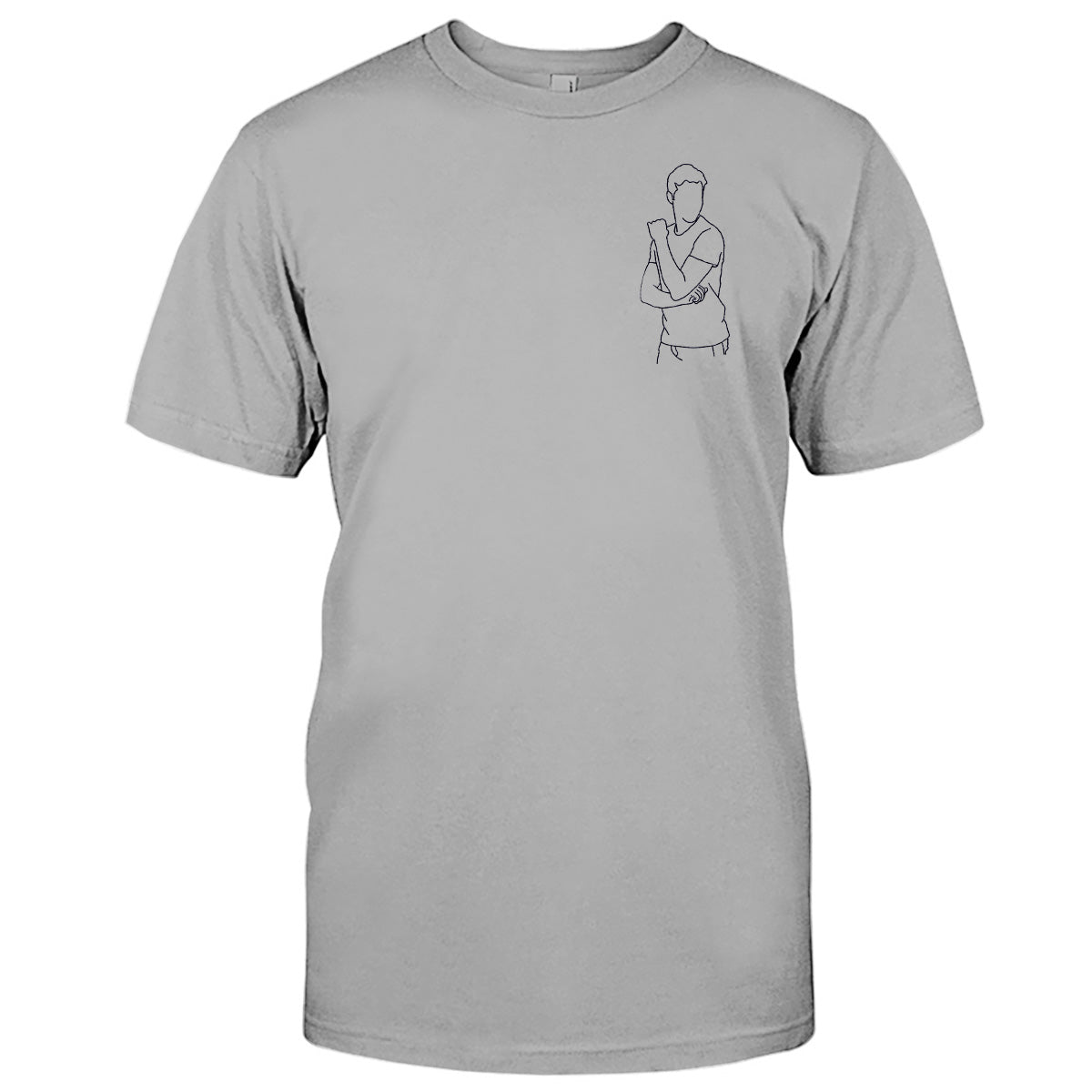 T-shirt brodé personnalisé pour petit-fils - Illustration au trait