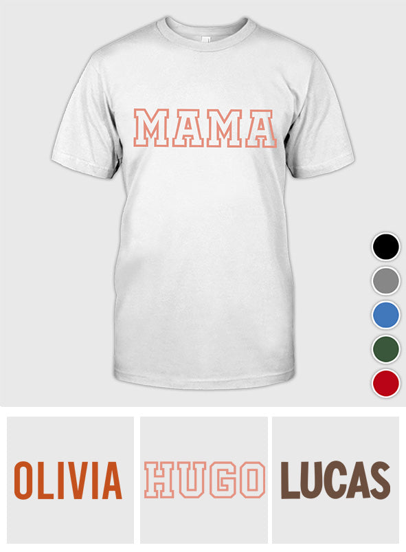 Custom Name - Personalized Mother Embroidered T-shirt