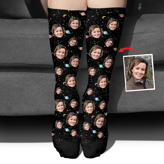 Custom Face Galaxy – Personalisierte Socken für Stiefmütter